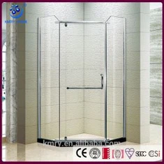 Semi indrammet hjørnebruseskærm med pivotdør, med rustfrit stålhåndtag og hængsel, 36x36 tommer (KK3027)