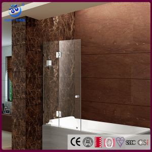 Bi fold over badet rammeløst badekar glasbruser, krom finish (KD3204T)