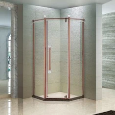 Rose gylden hexagonal hængslet glasbruser dør